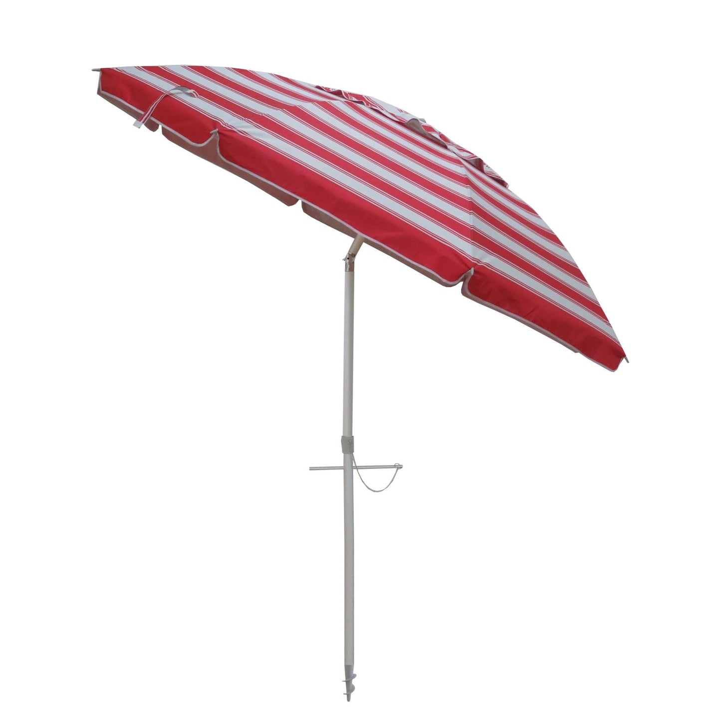 Daytripper 210cm Beach Umbrella - White & Red