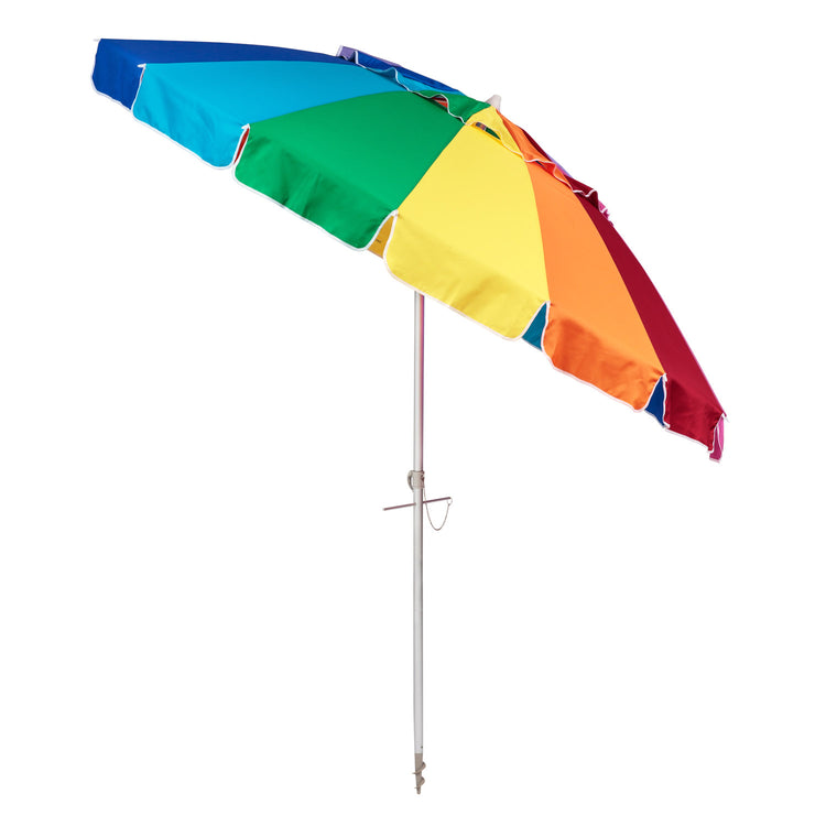 Rainbow 240cm Beach UmbrellaFun, Fun, Fun. The brightly coloured, rainbow panelled Carnival beach umbrella offers superior coverage and a fun, festive style.
Large 240cm diameter canopy that wiBeachkit