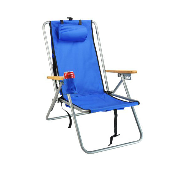 Wearever Backpack Chair royal blue portable high back lounger with cup holder