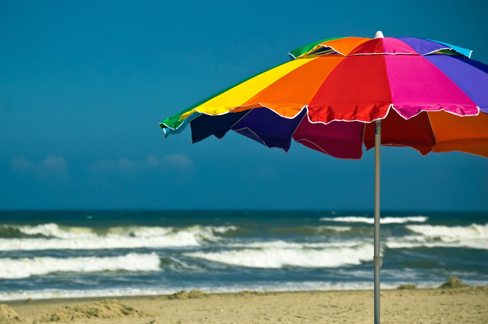 Beachkit Carnivale 240cm Beach Umbrella - Rainbow