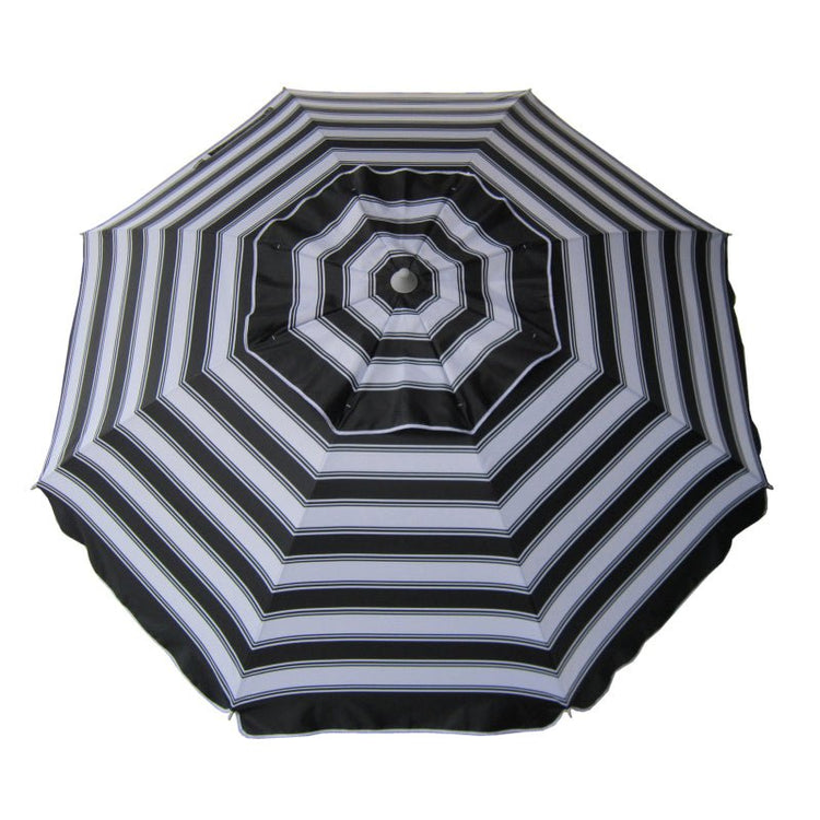 Daytripper Beach Umbrella 210cm black and white striped lightweight beach umbrella with carry bag