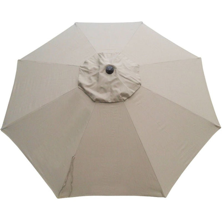 Beige Market 275cm shade umbrella with 8-rib durable poly-canvas canopy and aluminum frame for outdoor use