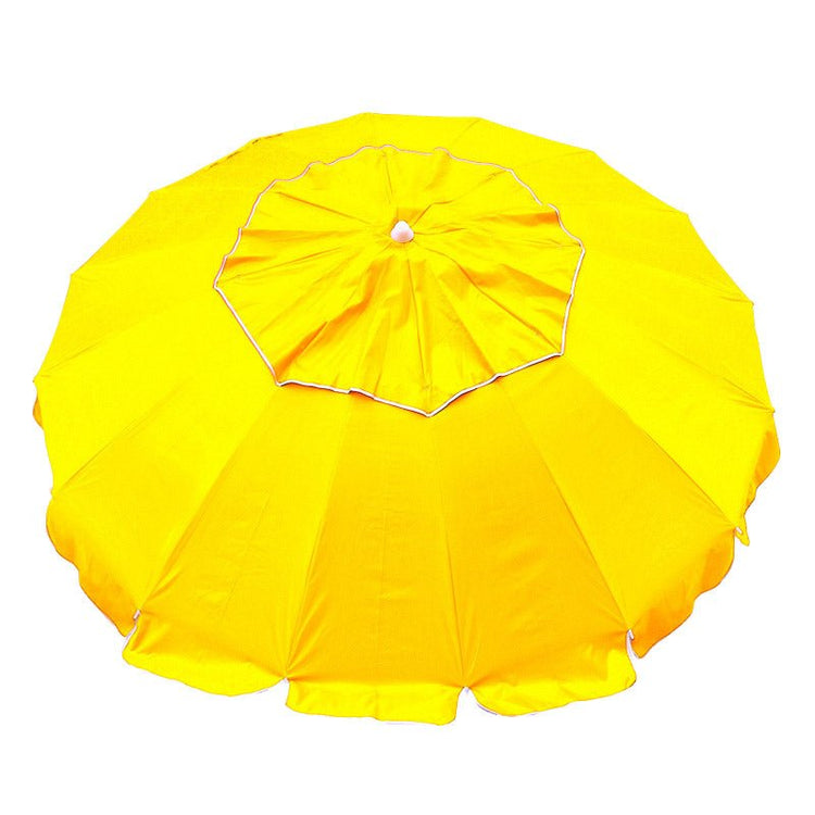 Maxibrella 240cm yellow beach umbrella providing large UV protection shade