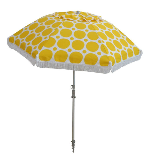 Classic Fringe Beach Umbrella - Morning Sunshine Yellow - Beachkit