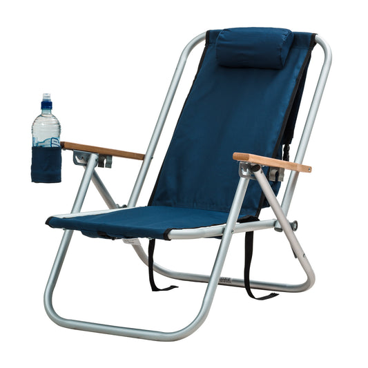Wearever Backpack Chair - NavyOur top quality Wearever Backpack Chair combines the concept of a backpack and a high back chair all in one, creating an easy to carry lounger.  
The Beachkit WearevBeachkit