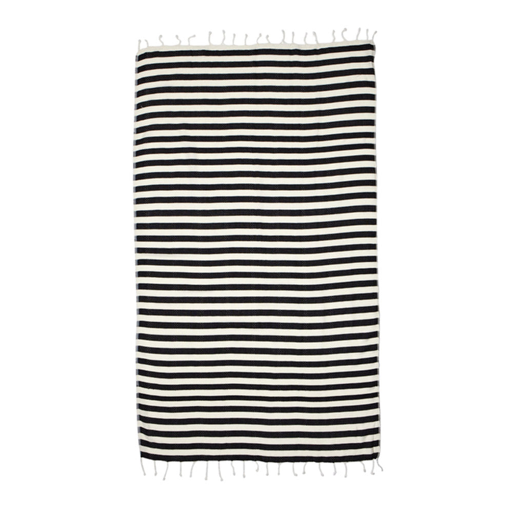 Beachkit - MAYDE - Reef Turkish Towel - Black & White Stripe