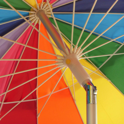 Rainbow 240cm Beach UmbrellaFun, Fun, Fun. The brightly coloured, rainbow panelled Carnival beach umbrella offers superior coverage and a fun, festive style.
Large 240cm diameter canopy that wiBeachkit