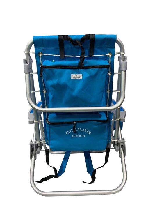 Ultimate Backpack Chair with CoolerThe Swiss Army Knife of beach chairs, this super comfy backpack chair with insulated cooler pouch is our most versatile model yet.Featuring a 'Catamaran-style' ropedBeachkit