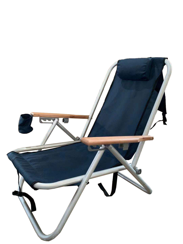 Wearever Backpack Chair - NavyOur top quality Wearever Backpack Chair combines the concept of a backpack and a high back chair all in one, creating an easy to carry lounger.  
The Beachkit WearevBeachkit