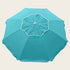 Beachcomber 210cm Beach Umbrella in turquoise polyester, with a scalloped canopy and contrasting white trim