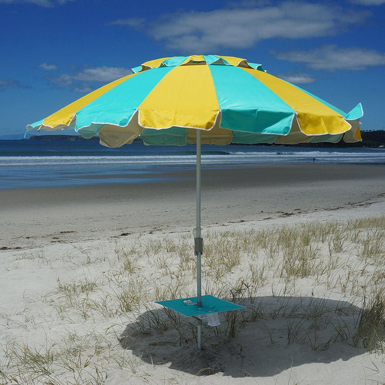 Carnivale 240cm Beach Umbrella - Yellow & Turquoise - Beachkit