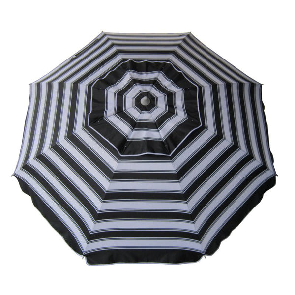 Daytripper Beach Umbrella 210cm black and white striped lightweight beach umbrella with carry bag