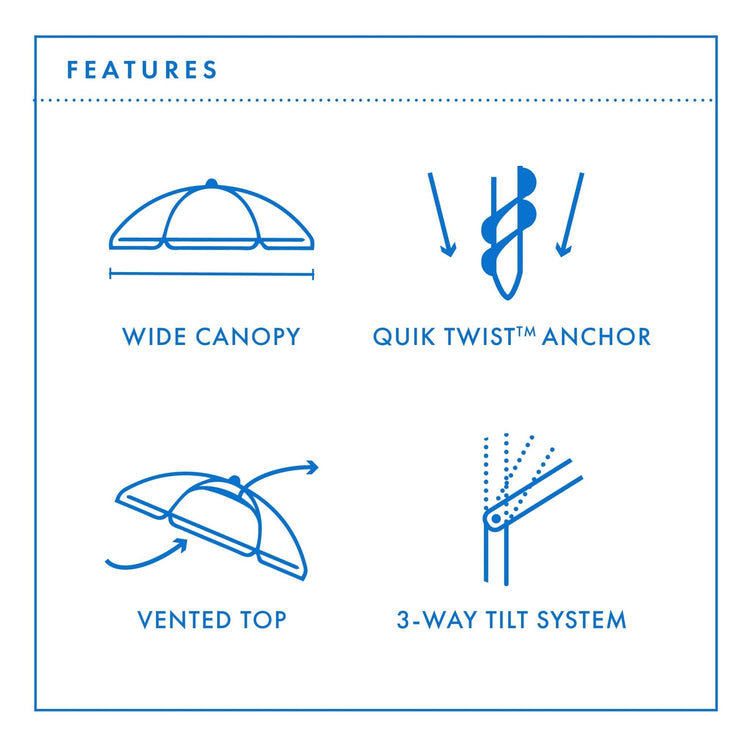 Features of Beachkit Umbrellas - Quick Twist Sand Anchor