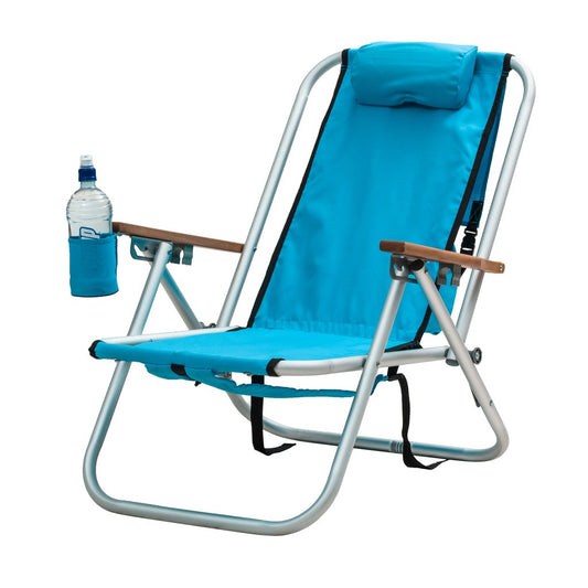 Wearever Backpack Chair - TurquoiseOur top quality Wearever Backpack Chair combines the concept of a backpack and a high back chair all in one, creating an easy to carry lounger.  
The Beachkit WearevBeachkit